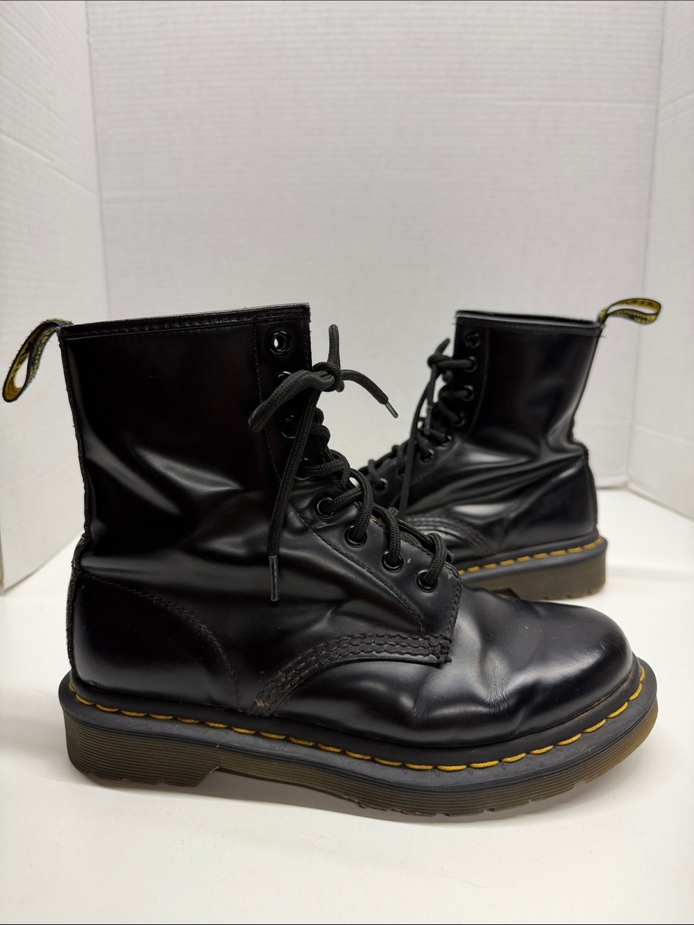 Dr Martens 1460 Boots Lace Up Combat Docs Shoes Leather Black Women's Size 7
